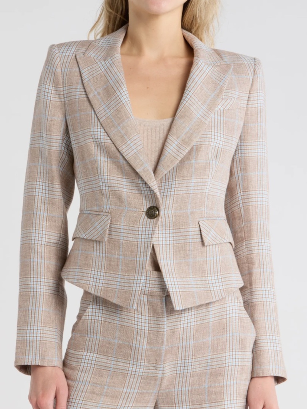 VERONICA BEARD (nwt $798) Hosanna Plaid Linen Dickey Jacket Sz 2